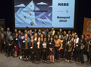 nsbe banquet group photo of 2019 NSBE Banquet attendees